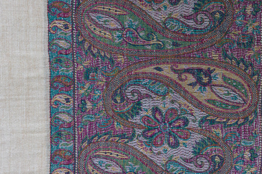 Pashmina Shawl – Champagne Jewel‑Tone Paisley - Maison Makalu