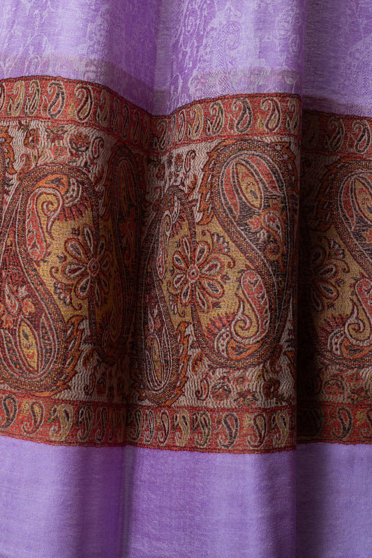 Pashmina Shawl – Lavender & Gold Paisley - Maison Makalu