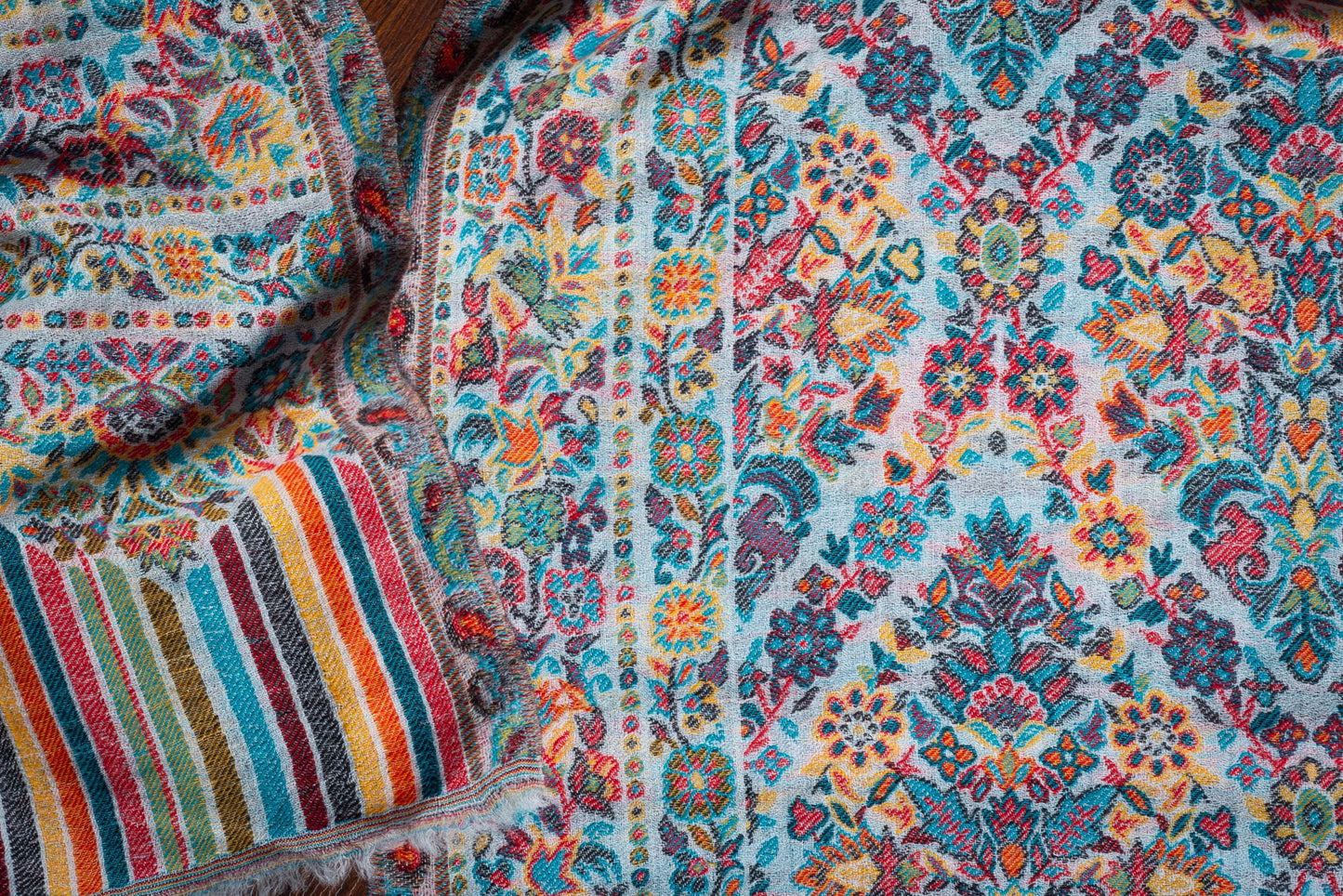 Baby Cashmere Shawl – Traditional Floral Embroidery - Maison Makalu
