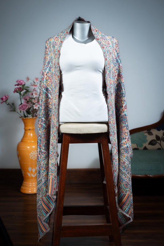 Baby Cashmere Shawl – Traditional Floral Embroidery - Maison Makalu