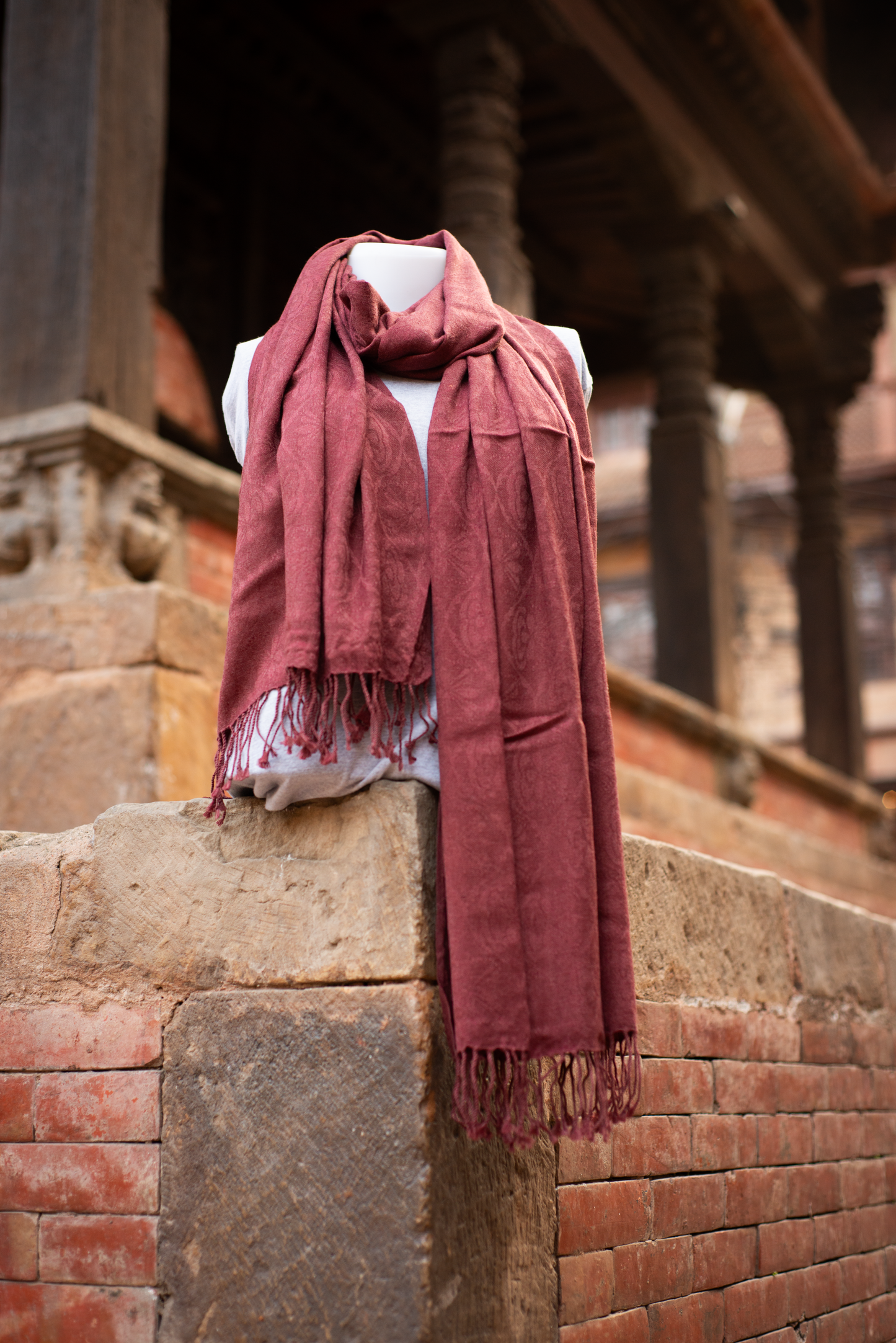 Jacquard Vegan Cashmere Shawl - Maison Makalu