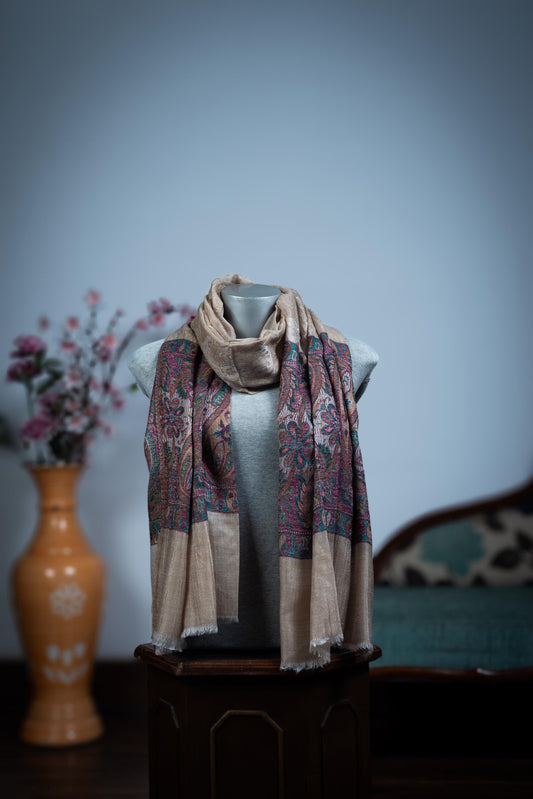 Pashmina Shawl – Champagne Jewel‑Tone Paisley - Maison Makalu