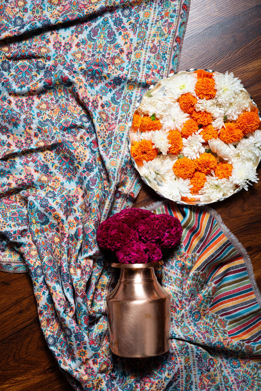 Baby Cashmere Shawl – Traditional Floral Embroidery - Maison Makalu